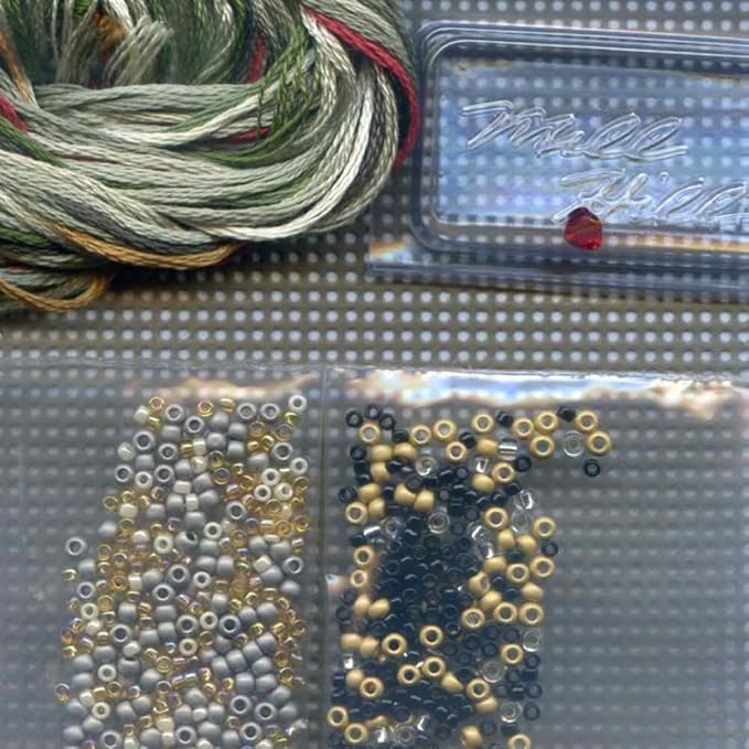 Fishing Vest Beaded Counted Cross Stitch Ornament Kit Mill Hill 2016 Spring Bouquet MH181614