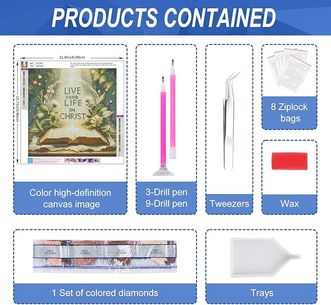 Camocin Diamond Art Kits for Adults Religious, 5D Bible Christian Diamond Painting Kits for Adults Beginners, DIY Inspirational Full Round Dots Drill Gem Art Kit for Gift Home Wall Decor 14 x 14 Inch