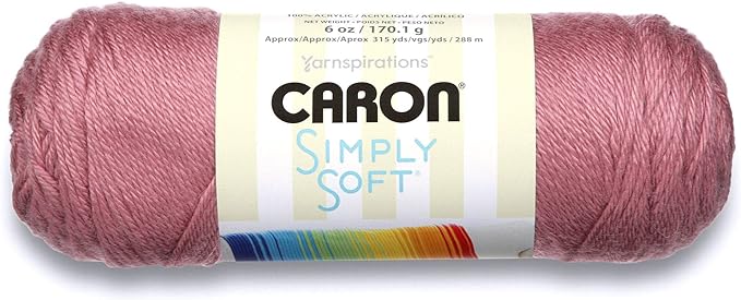 Caron Simply Soft Solids Yarn (4) Medium Gauge 100% Acrylic - 6 oz - Plum Wine - Machine Wash & Dry
