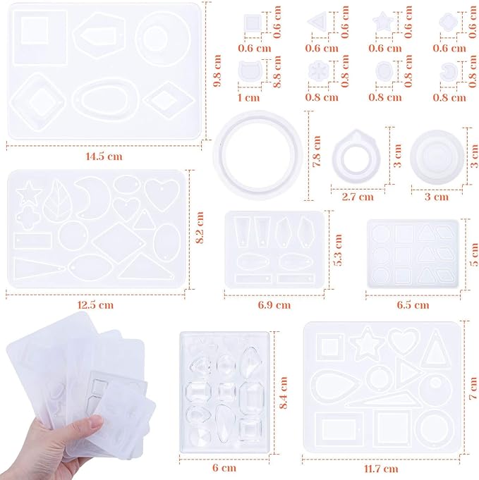 Resin Molds for Jewelry, Paxcoo 678pcs Earring Making Kit with 28pcs Epoxy Molds and 650pcs Earring Hooks, Jump Rings for Pendants, Resin Crafts, DIY Earring