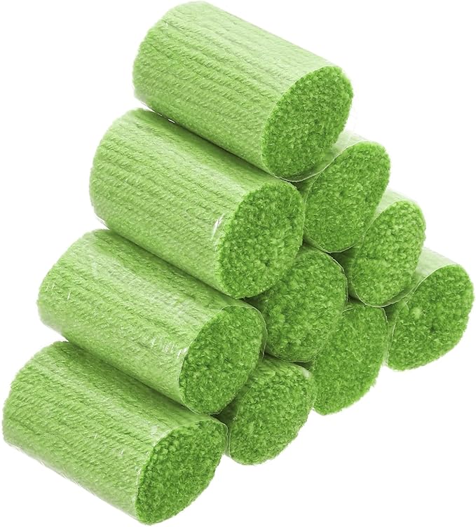 Patikil 10 Rolls Latch Hook Kit - Precut Yarn for Latch Hook Rugs - Adults Beginners - Lime Green