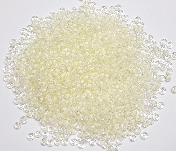 Perlin Glass Seed Beads 4mm 6/0 Round 1100pcs Mini Small Pony Spacer Beads Kit for Jewelry Making Earrings Bracelets Pendants Waist DIY Handmade (White Inside Colour)
