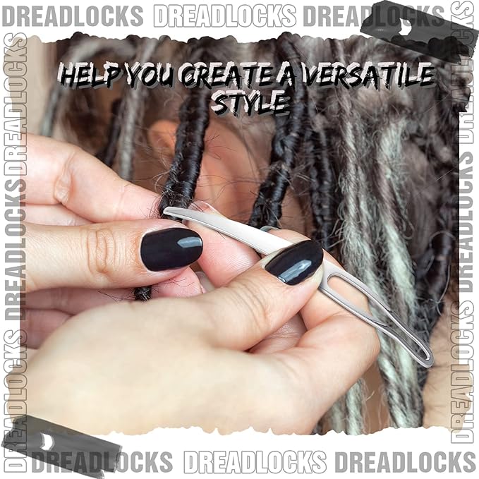 WILLBOND 12 Pieces Interlocking Crochet Needle Kit for Maintaining Locs and Dreadlocks (Silver)