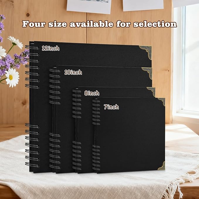 Scrapbook Album 8x8 Inch - 40 Pages Hardcover Kraft Paper Photo Album, Memory Book for Wedding, Anniversary, Family, Christmas, Baby Shower, Ideal for Preserving Precious Moments