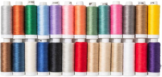 Connecting Threads 100% Cotton Essential Thread Set - 26 Spools 220 Yards Each with Carrier