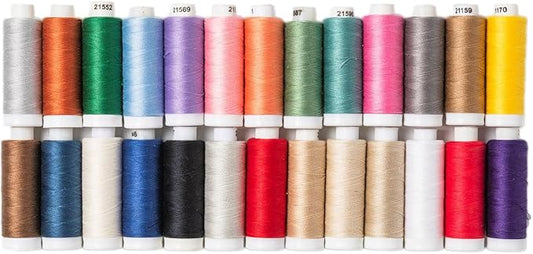 Connecting Threads 100% Cotton Essential Thread Set - 26 Spools 220 Yards Each with Carrier