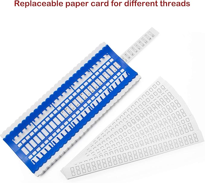50 Positions Floss Organizer Embroidery Shelf, Luxiv Thread Organizers for Cross Stitch Embroidery Thread Holder with 15P Replaceable Paper Card, Embroidery Floss Organizer (Blue, 50 Positions)
