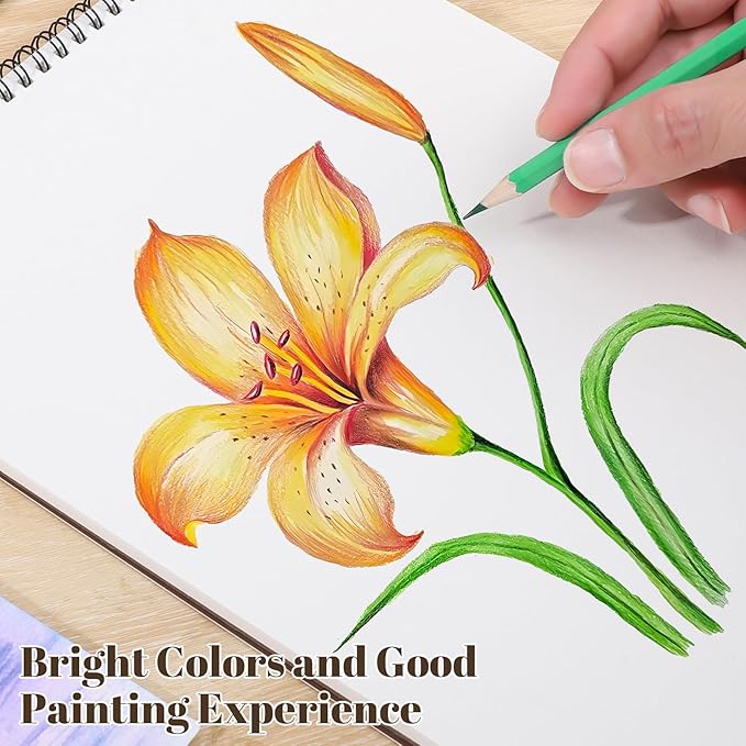 4 pack sketch book, 9 x 12 inch sketchbook, 68lb/100gsm top spiral bound sketch pad, acid free art supplies drawing painting sketching paper for kids, beginners, artists (tan)