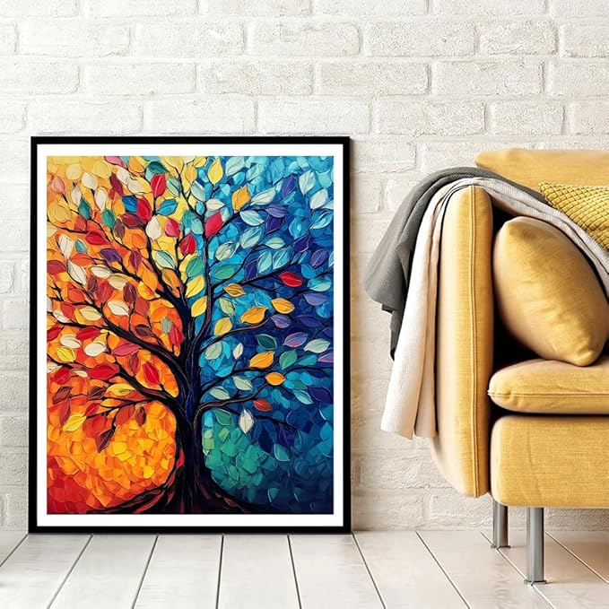Natuyalo Paint by Numbers Kit for Adults Beginner, Tree of Life Adult Paint by Number Kits on Canvas, Cycle of Life DIY Acrylic Paint by Number for Adults for Home Decor Gift 16x20 Inch