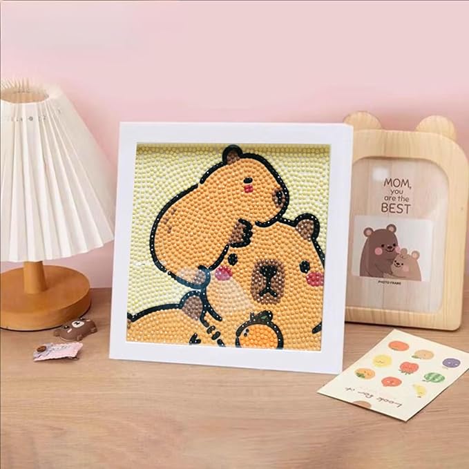 Mangpung Capybara Diamond Art Kits for Beginners, Capybara Diamond DIY Painting Kits, Full Drill Diamond Dots Paintings, Paint with Diamonds Pictures Art Painting DIY Crafts Kit Gift for DIY Lovers