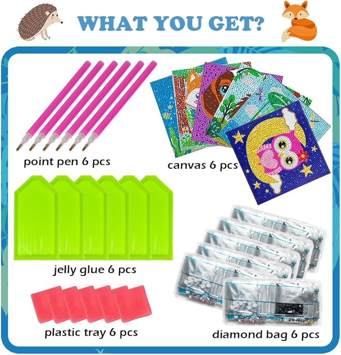 Labeol Diamond Art Kits for Kids Crafts for Girls Ages 6-8-10-12 Easy to DIY Creative Diamond Art Sticker Craft by Numbers Kits for Kids and Adult Beginners (Lovable)