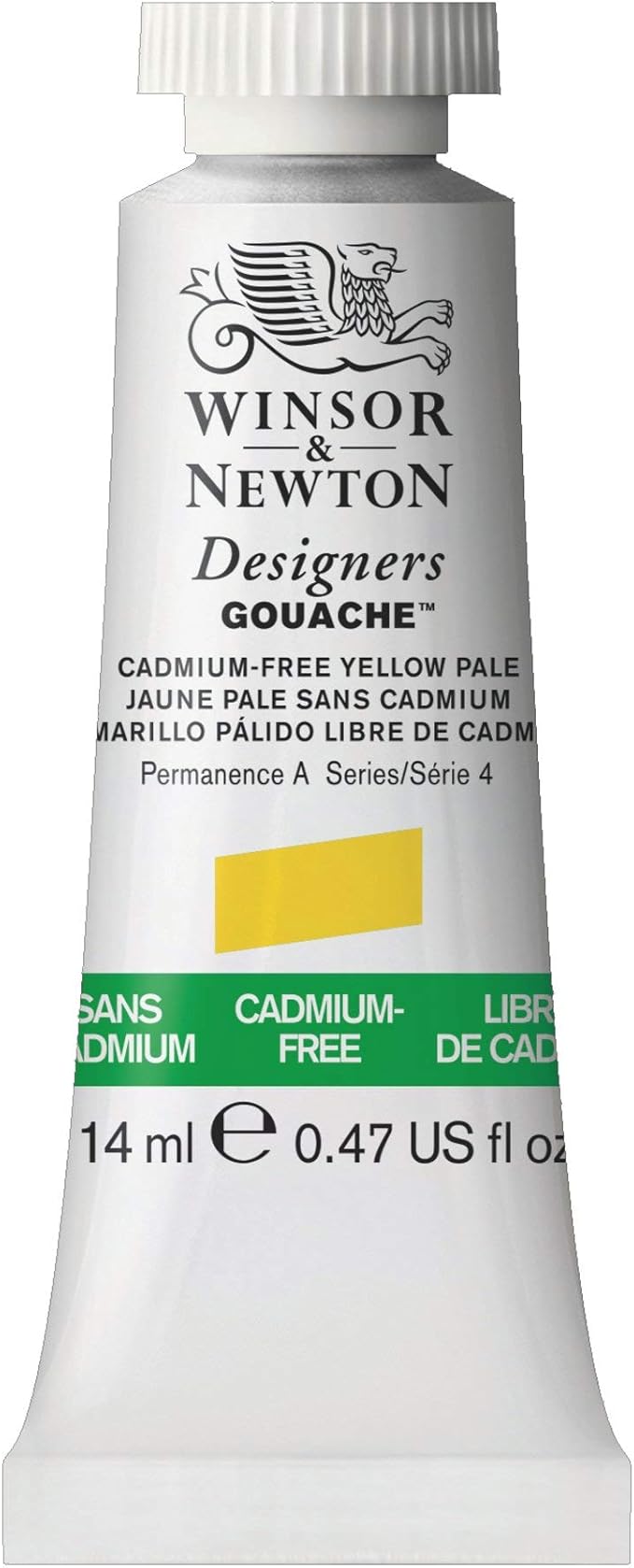 Winsor & Newton Designer's Gouache, 14 ml (0.47oz) tube, Cadmium-Free Yellow Pale