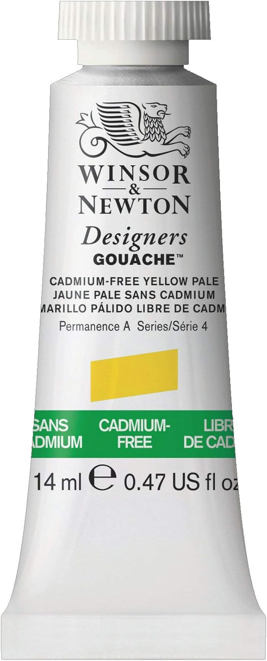 Winsor & Newton Designer's Gouache, 14 ml (0.47oz) tube, Cadmium-Free Yellow Pale