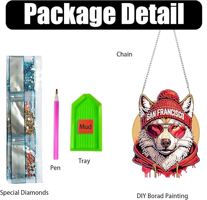 DIY Diamond Art Hanging Kit for Adult,Acrylic Diamond Art Painting Window Pendants Home Garden Wall Hanging Kits Hanging Ornament,Football Style (San Francisco Red)