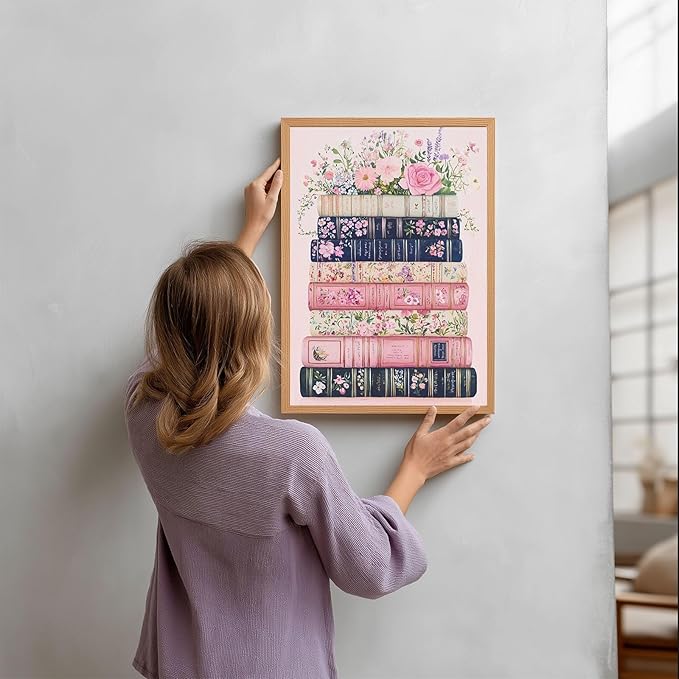 Gemozaic Book Diamond Painting Kits for Adults, Books Diamond Art Kits for Adults, Books and Flowers Easy Gem Art Kit for Beginner, Gift Home Wall Decor, 12 x 16 Inch, No Frame