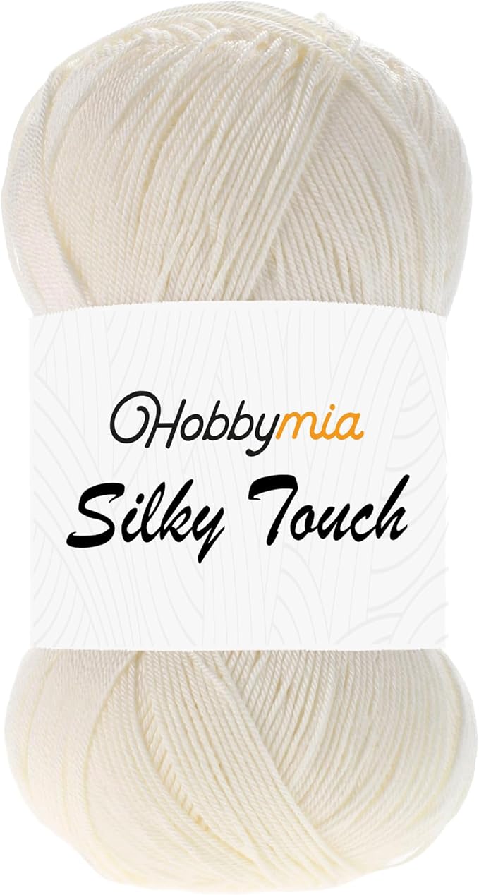 Silky Touch Acrylic Yarn - Soft Sport Weight Yarn for Crochet & Knitting - 100g / 383yds - 100% Microfiber Acrylic - Lightweight Fine Smooth Yarn(Brown - Light Cream, 1 Skein)