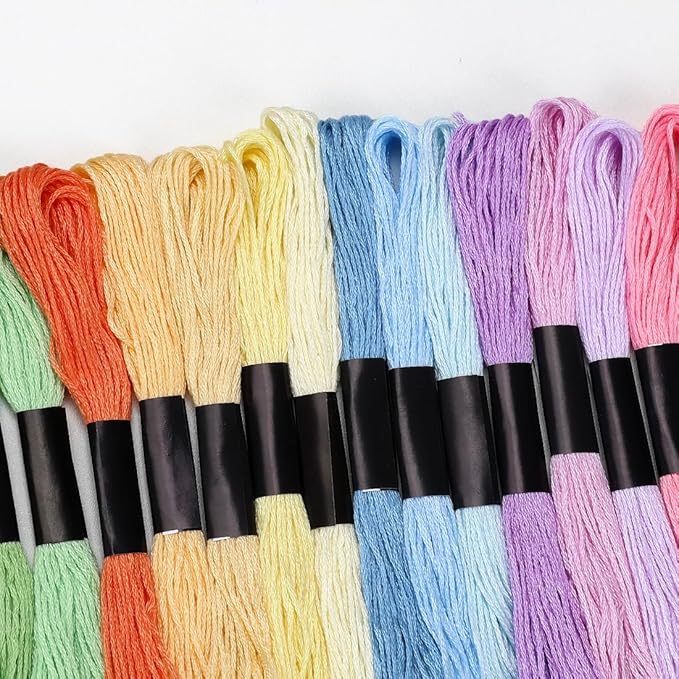 Embroidery Floss 16 Skeins 8.7 Yard Macaron Colors Friendship Bracelet String Cross Stitch Threads for Jewelry Making Bracelet Stitching Thread Floss Bracelets Making Yarn