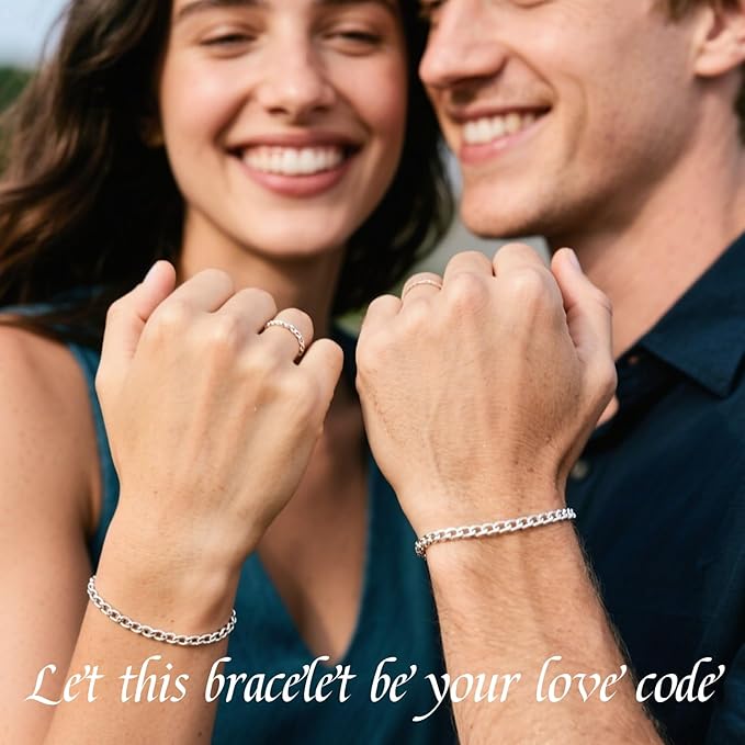 ABYST Permanent Bracelet Kit for Couples - DIY Sterling Forever Bracelets Making Set with Silver Plated Chains - Romantic Infinity Jewelry for Anniversary (Silver)
