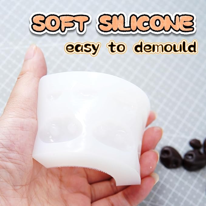 Nuvretk 7 Cute Silicone Molds for Needle Felting - Dog Nose Shapes for Stuffed Animals, DIY Crafts, and Accessories (Triangle)