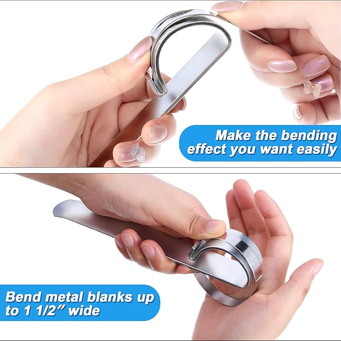 Hicarer 9 Pcs Metal Bracelet Bending Tool Set, 3 Sizes Cuff Bracelet Making Kit, DIY Blank Bangle with Bending Bar Cuff Bracelets Craft Supplies for Stamping & Handmade Bracelets