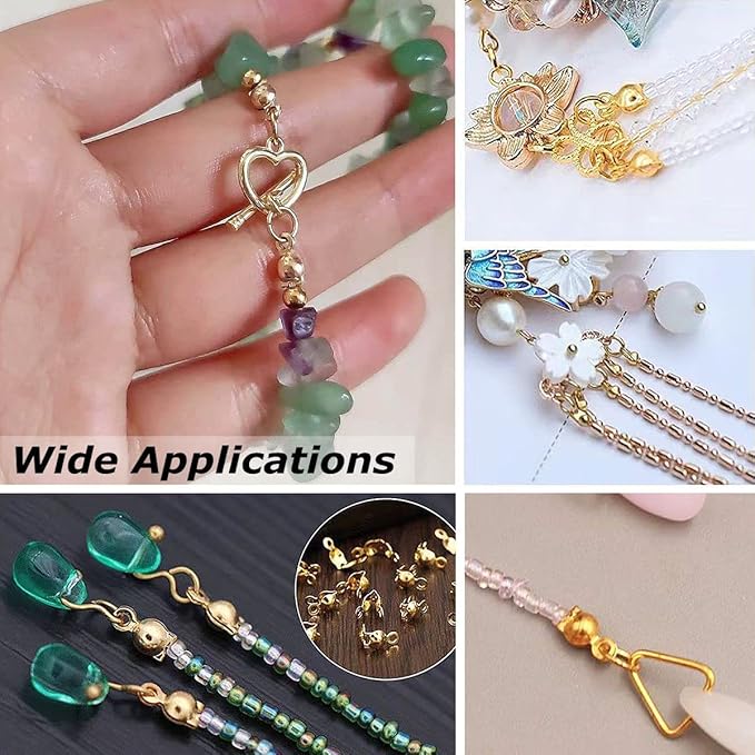 800 Pcs Jewelry Making Accessories Set with 100 Pieces Lobster Claw Clasp 200 Pieces Bead Tips Knot Covers and 500 Pieces Open Jump Ring Connectors DIY Jewelry Making Supplies Bracelets (Gun Black)