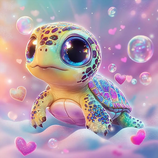 GEEHEIY Sea Turtle Diamond Art Kits for Kids, 5D Turtle Diamond Painting Kits for Adults Beginner, DIY Animal Gem Art Dots for Adults, Perfect for Home Wall Decor 14x14 Inch