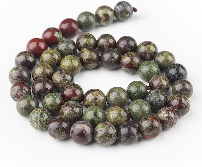 Natural Stone Beads for Jewelry Making - 8mm Round Gemstone Beads for Bracelets(44-48pcs, Dragon Blood)