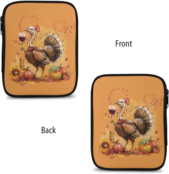 Hechitok Turkey Pumpkin Crochet Hook Case Portable Travel Crochet Storage Bag Organizer Zipper Bags with Web Pocket and Crochet Holder Slots for Crochet Knitting Accessories