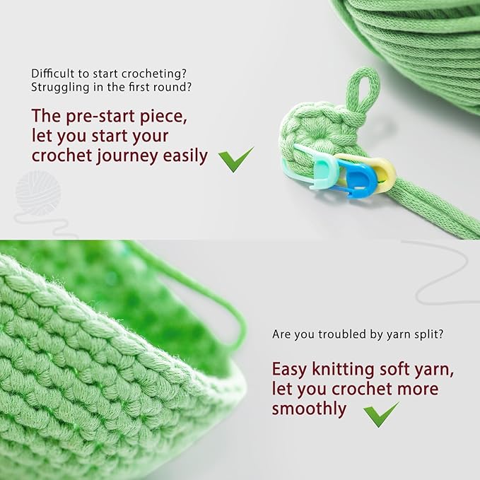 CrochetBox Crochet Kit for Beginners Adults - Starters Crochet Kit, Beginners Crocheting Kitting for Adults Teen, Craft Gifts with Crochets Yarns, Hook, Step-by-Step Video, Instruction