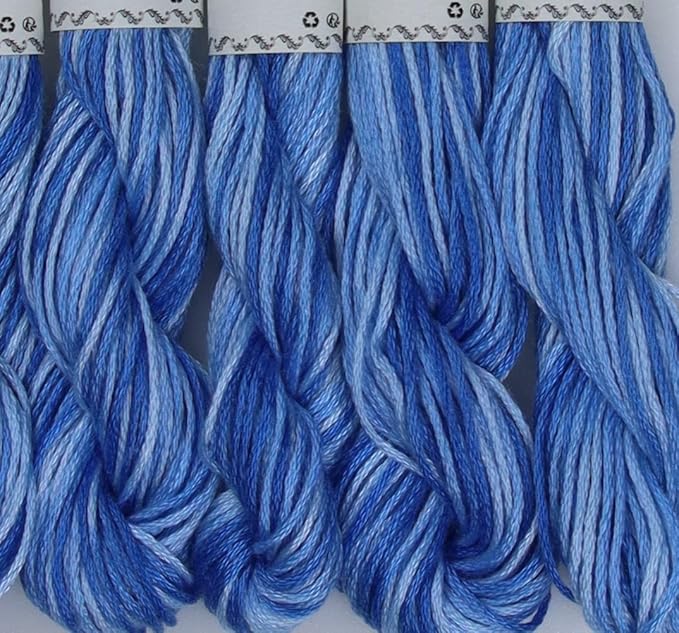 KCS Big skeins of 25 Meters Size 25 Color Variegated Cross Stitch Stranded Threads,6 skeins,93