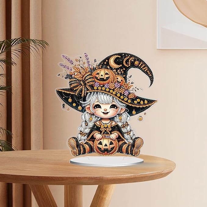 AIBOERL Tabletop Ornament DIY Diamonds Art Painting kit,Halloween Desktop Diamonds Painting Kit for Adult, Acrylic Diamonds Painting Board Kit Ornament, Special Crystal Diamond