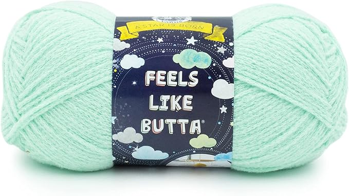 Lion Brand Yarn, Feel Like Butta Velvety Soft Yarn for Knitting, Crochet, and Crafts, Seagreen, 1 Pack, Chenille Like Fiber for Plush Baby Blankets, Amigurumi Toys, and Worsted Weight Sweaters