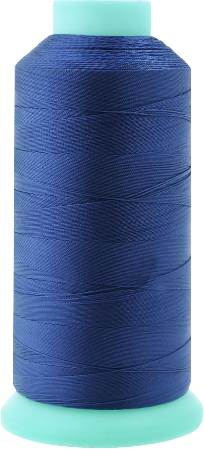 Mandala Crafts Size 69 210D T70 Bonded Nylon Thread - Denim 1500 YDs Tex 70 Heavy Duty Sewing Threads for Leather, Jeans, Weaving, Outdoor Marine Upholstery