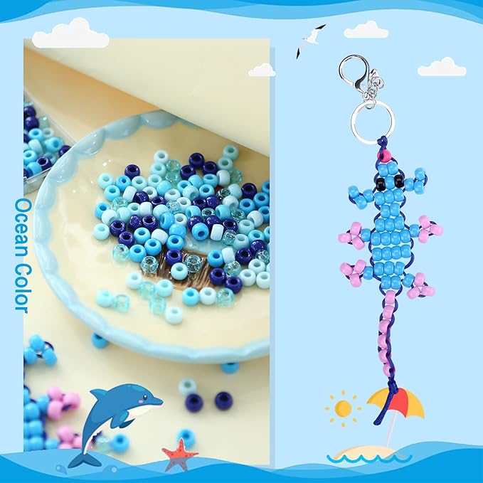 megoogo 1000pcs blue pony beads, royal blue beads for bracelets hair beads for braids kandi beads assorted opaque round plastic beads for diy crafts home decor hanukkah decorations