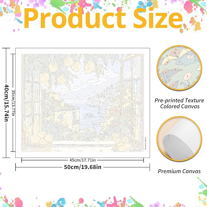 Paint by Numbers Kit for Adults, Lemon Paint by Numbers Kit for Adults Beginners, DIY Acrylic Painting on Canvas for Home Wall Art Decor(16x20Inch