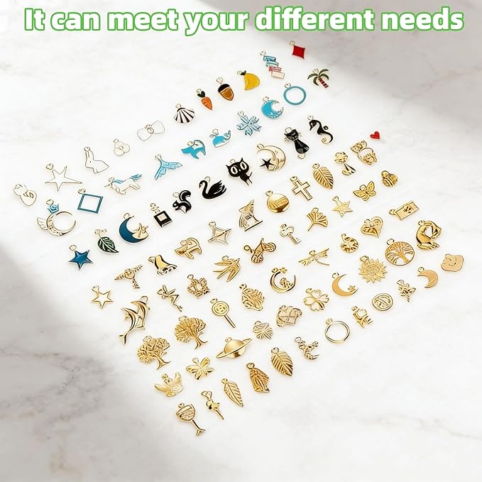 wxfhtda Charm Bracelet Making Kit for Adults & Teens, 428 Pieces DIY Charm Bracelet Set with Gold Charms, Including Paperclip Chain Bracelets, Charms, Jump Rings for Jewelry Making
