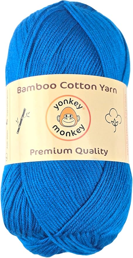 10-Pack of Yonkey Monkey 500 Grams Yarn - 70% Rayon derived from Bamboo, 30% Cotton - Imported - Blue 9056