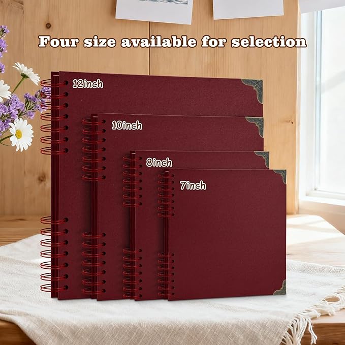 Scrapbook Album 10x10 Inch - Hardcover Kraft Paper Photo Album with 80 Pages, Memory Book for Wedding, Anniversary, Family, Christmas, Baby Shower, Ideal for Preserving Precious Moments