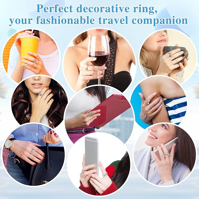 Crochet Rings for Finger Crocheting Adjustable Crochet Tension Ring for Finger Crochet Finger Guard Ring Knitting Yarn Tension Ring for Women (9)