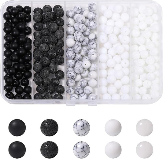 Songxi Stone Beads Bracelet Making Kit 240PCS, 8mm Loose Crystal Gemstone Beads for Bracelet Necklace Earring, DIY Crafts for Jewelry Making for Couples Lovers Adults
