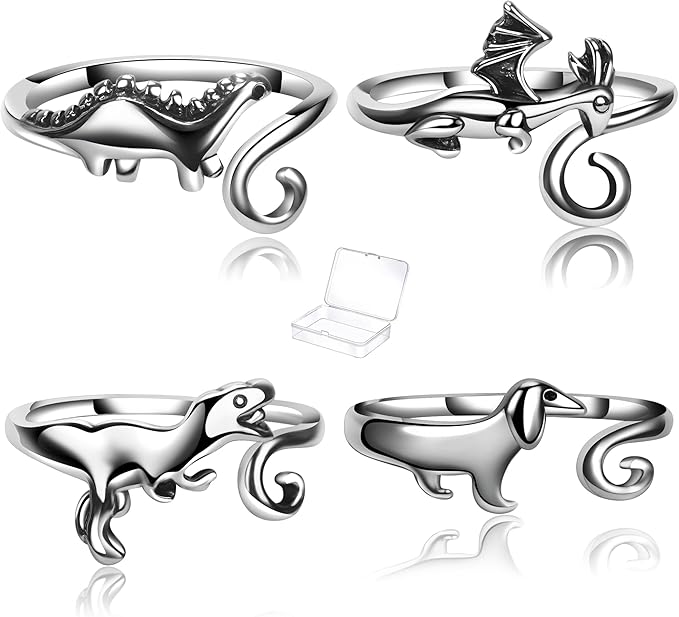 4 Pieces Crochet Ring for Finger Adjustable Yarn Tension Rings for Crocheting Yarn Guide Knitting Rings Crochet Tools