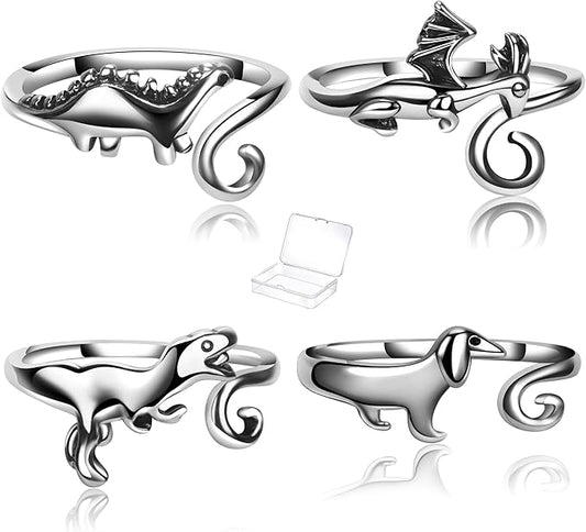 4 Pieces Crochet Ring for Finger Adjustable Yarn Tension Rings for Crocheting Yarn Guide Knitting Rings Crochet Tools
