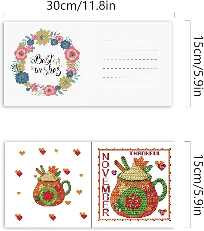 YOKUSHI 12 PCS Monthly Diamond Art Painting Greeting Cards, 12 Month from Jan - Dec Craft DIY Card Making Kits for Adults Gifts (Month)