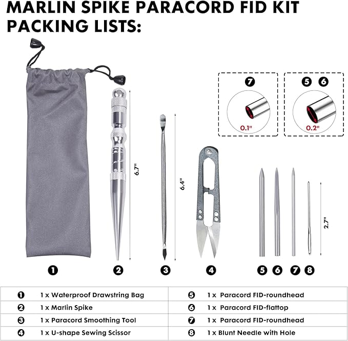 KOKKOYA Paracord Jig Tools Bracelet Making Kit Paracord Jig Weaving Tools Accessories Loom DIY Craft Maker with 5 Cords and 6 Buckles with Marlin Spike Kit (Carroty)