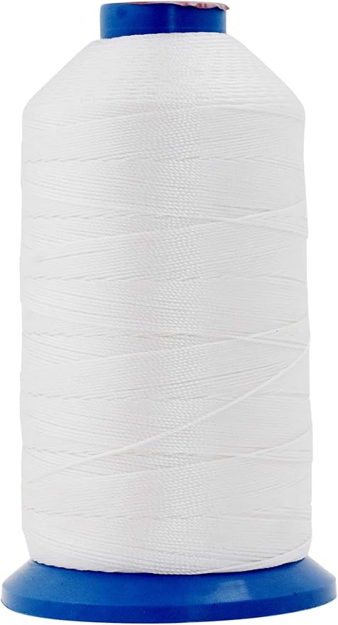 Mandala Crafts Size 277 840D T270 Bonded Nylon Thread - White 800 YDs Tex 270 Heavy Duty Sewing Threads for Leather, Jeans, Weaving, Outdoor Marine Upholstery