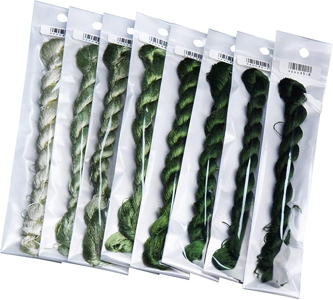 Natural 100% Silk Thread, Handmade Embroidery Thread Silk Floss 8 Colors 110m Each (45)