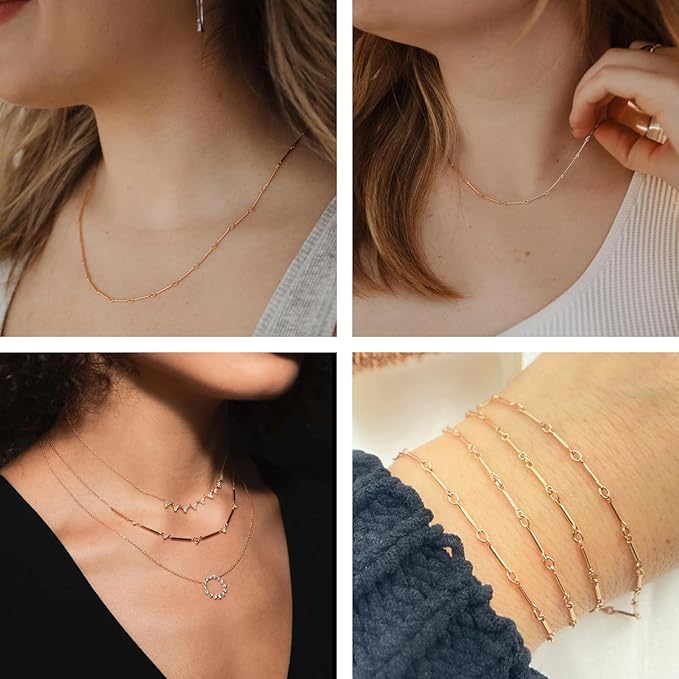Jabogrii 16.4 Feet 18K Gold Plated Brass Chain for Jewelry Making Columnar Necklace Bracelet Jewelry Making Chains with Lobster Clasps and Open Jump Rings