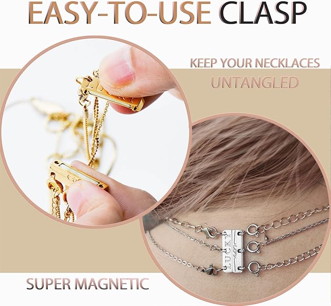 dailyacc lucky necklace layering clasp 18k gold and silver multiple necklace clasps for layered look separator