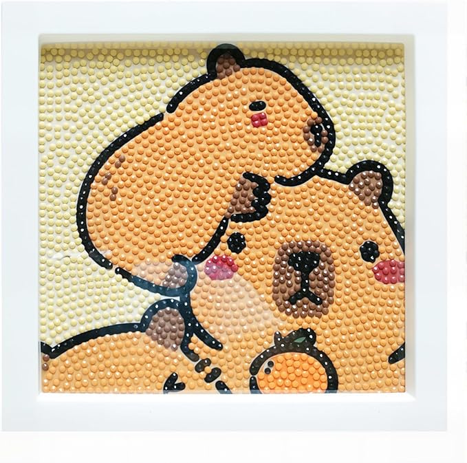 Mangpung Capybara Diamond Art Kits for Beginners, Capybara Diamond DIY Painting Kits, Full Drill Diamond Dots Paintings, Paint with Diamonds Pictures Art Painting DIY Crafts Kit Gift for DIY Lovers