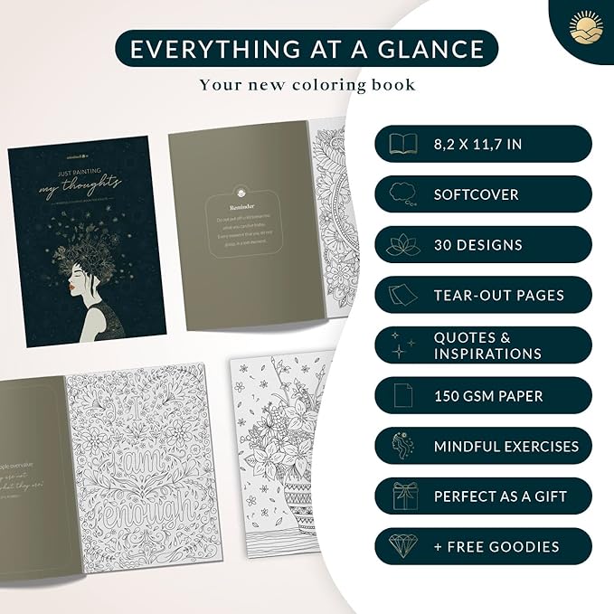 Coloring Books for Adults Relaxation by Mindmellow – Stress Relief Coloring Book for Adults & Teens - Calming Designs to Inspire Creativity and Mindfulness - Coloring Books for Teens